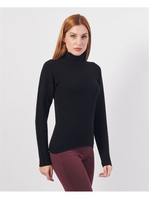 MDM Women's High Neck Sweater MADEMOISELLE DU MONDE | F74-5060NERO